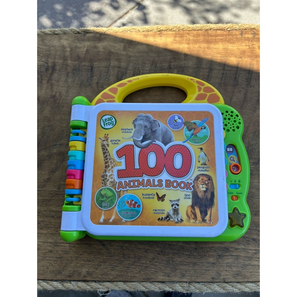 LeapFrog 100 Animals Book Bilingual English Spanish Learning Toy Tested Works